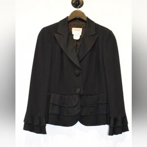 Louis Feraund Black Blazer Jacket Size 8 usa 38/40 Europe Ptp 18.8 "